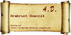 Armbrust Dominik névjegykártya